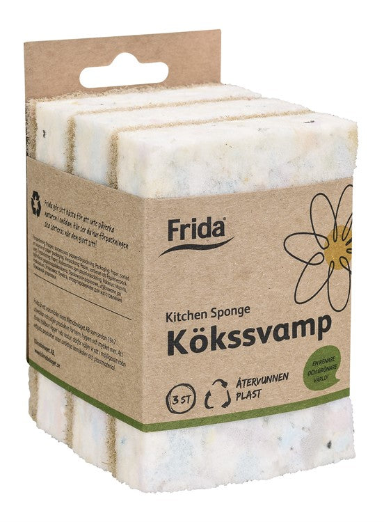 Kökssvamp av återvunnen material - 3 Pack från Frida Nature Line